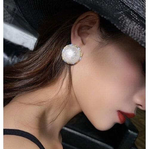 Trend Earrings for Women Fashion Big Shinning Imitation Pearl Geome Earrings Chunky Statement Christmas Gifts