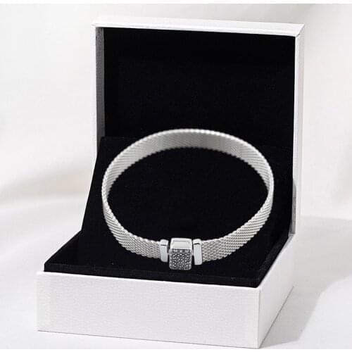 925 Sterling Silver Reflexions Sparkling Clasp Bracelets For Women Fit Charms Beads DIY Bracelet Bangles Gift Fashion Jewelry