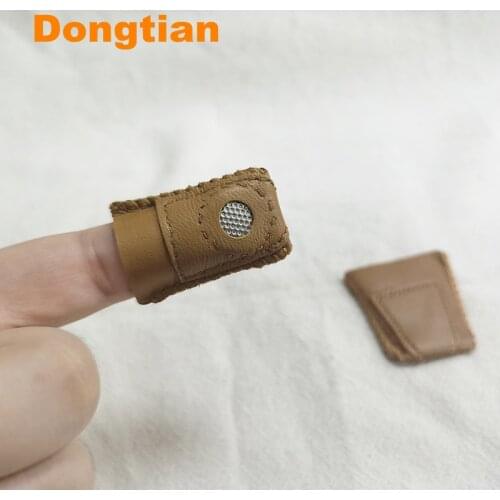 1 Piece Genuine Leather Thimble Soft Sheepskin Thimble Needlework Finger Cover Patchwork Sewing Tools
