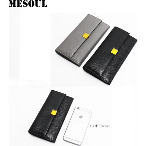 100% Genuine Leather Women Wallets Fashion Hasp Zipper Long Clutch Wallet Female Designer Coin Card Purse Black/Gray