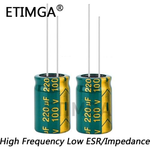 12PCS/LOT High Frequency Low Impedance 100v 220UF Aluminum Electrolytic Capacitor Size 13*20 220UF 20
