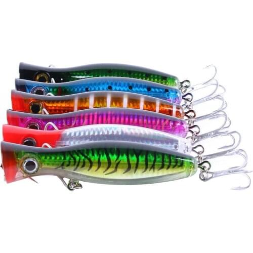 13cm 43g Fishing Lures 3D Eyes Popper Lure Top Water Fishing Crankbait Artificial Plastic Hard Bait Tackle Tool