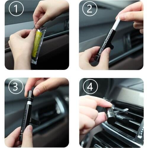 2@#Car Perfume Solid Perfume Diffuser 6 Kinds Flavor Car Accessories Air Outlet Aromatherapy Metal Clip Sticks Freshener