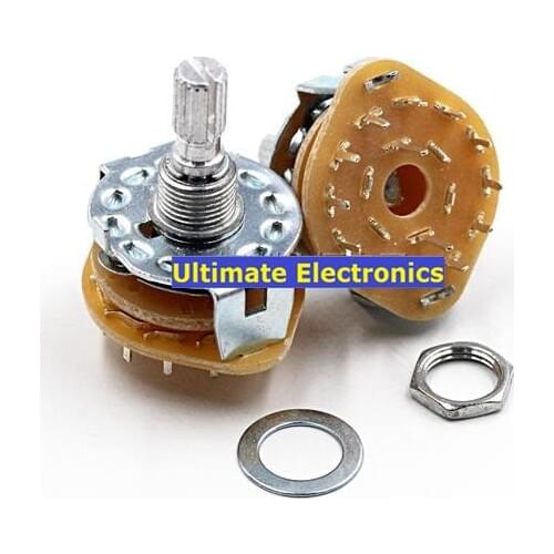 2pcs RS25 band switch switch potentiometer rotary switch 2 Pole 6 Position