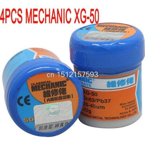 4pcs MECHANIC XG-50 Solder Paste tin cream Flux Paste Sn63/ Pb37 25-45um 42g