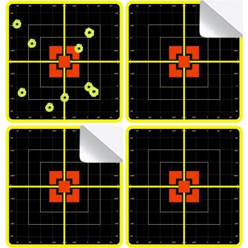 5"x5"x4x10Pcs per Pack Splatter Splash Sticker Targets for Borsighting & Zeroing in your optics Rifle Scope. 1/2" Grid