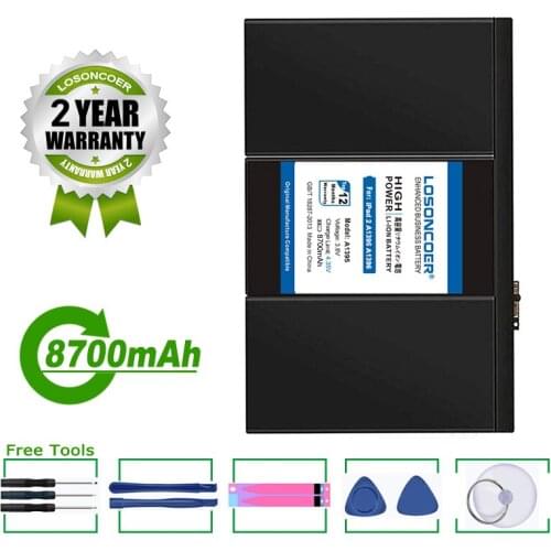 LOSONCOER Battery 7430mAh A1395 Battery For iPad 2 A1395 A1396 A1397 A1376 A1316 For iPad2 Tablet Battery