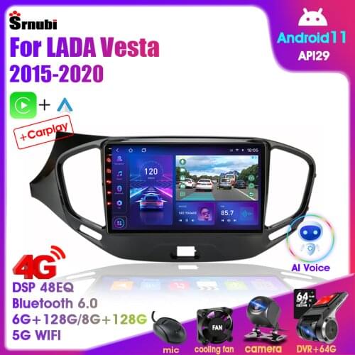 T6 Android 10.0 car Radio multimedia Player For LADA Vesta Cross Sport 2015-2019 IPS 2din GPS Navigation DSP RDS 4G NET WIFI