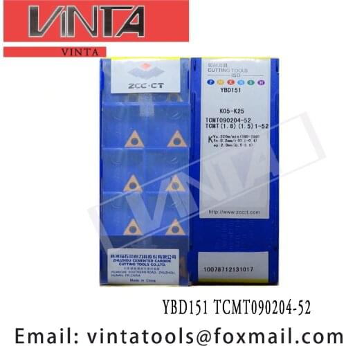Free shipping high quality 10pcs/lots YBD151 TCMT090204-52 cnc carbide turning inserts