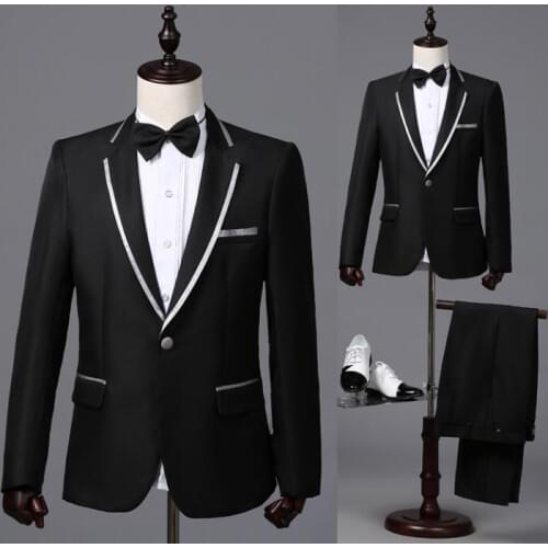 Blazer men formal dress latest coat pant designs suit men costume homme terno trouser marriage wedding suits for mens black