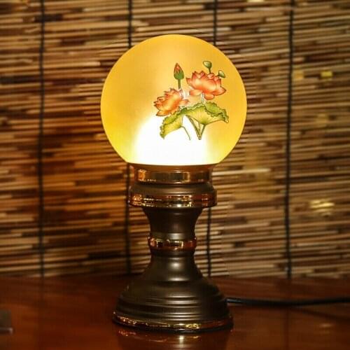 Buddhist Supplies Lotus Lamp for Buddha Lotus Lamp Crystal Crafts Temple for Light Buddha Temple Home Long Light Buddha