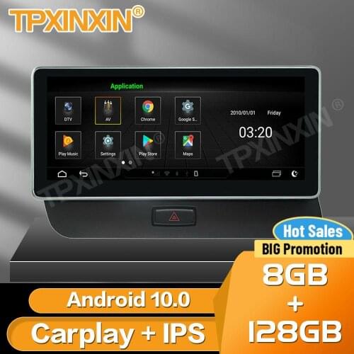 Carplay Car Radio Stereo Receiver Android 10 For Audi Q5 2009 2010 2011 2012 2013 2014 2015 GPS Navi Player Auto Audio Head Unit