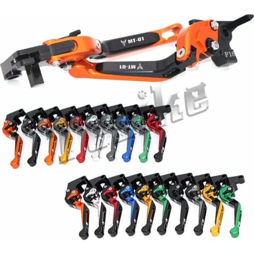 CNC Brake Clutch Levers Motorcycle For YAMAHA MT-01 MT01 MT 01 2004 2005 2006 2007 2008 2009 Foldable Extendable Logo (MT-01)