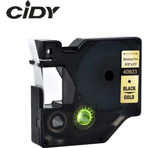 Cidy 40923 Compatible Dymo D1 manager 9mm black on gold for Dymo Label Printer label tape for Dymo label manager LM 160 280
