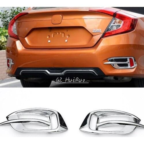 Rear Tail Fog Light Lamp Cover Trim For Honda Civic 10th Gen 4dr Sedan 2016 2017