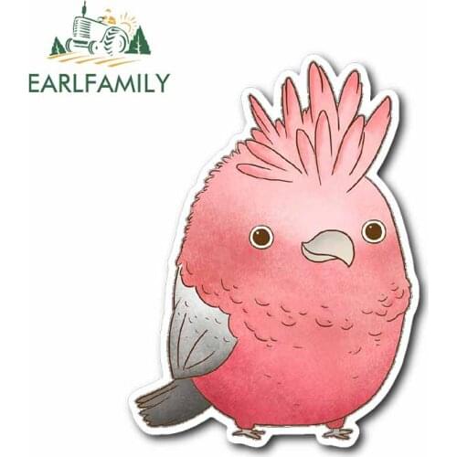 EARLFAMILY 13cm x 13cm Galah Cockatoo Car Sticker Funny Parrot Decal Waterproof Car Styling Bird Stickers Decoration