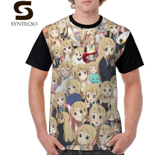K On T Shirt K-On - Mugi T-Shirt Men Fun Graphic Tee Shirt Printed Short Sleeve Basic 100 Percent Polyester Plus size Tshirt