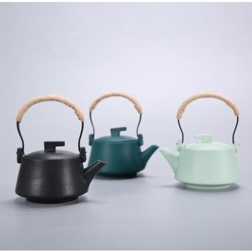 Ceramic beam pot tea maker coarse pottery home with a single pot of Japanese retro teapot simple portable pot tea ceremony