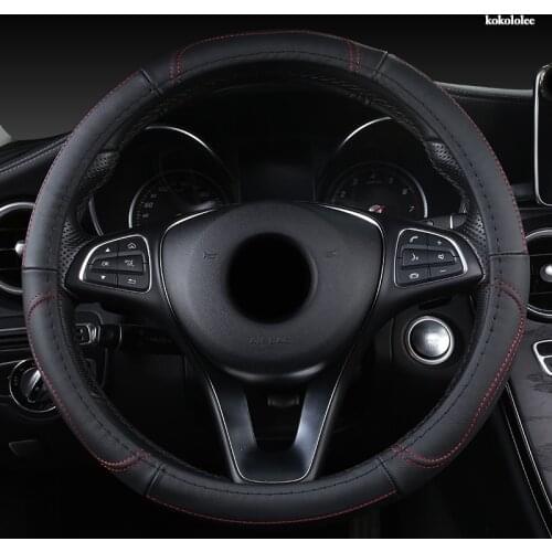KOKOLOLEE Leather Car Steering Wheel Cover For Volkswagen VW Polo Golf 5 6 7 Passat B5 B6 Tiguan Caddy Touran