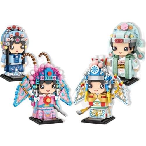 LOZ small particles Jaguo Chao Peking Opera character building block model adult puzzle educational toy assembling 1541-1544