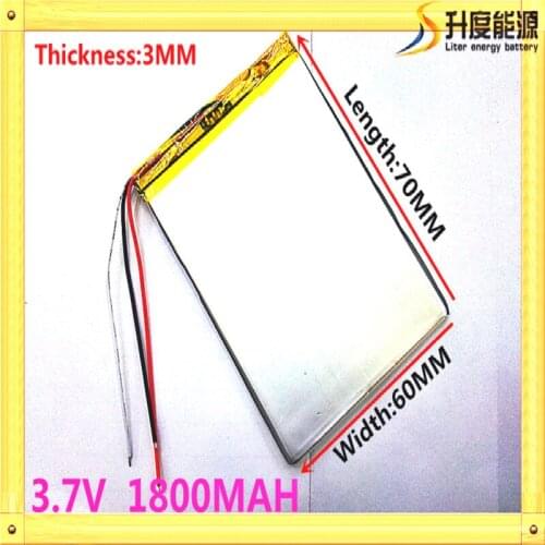 3.7V 1800mAh Lithium Polymer LiPo Rechargeable Battery cells power For PAD GPS Vedio Game E-Book Tablet PC Power Bank 306070