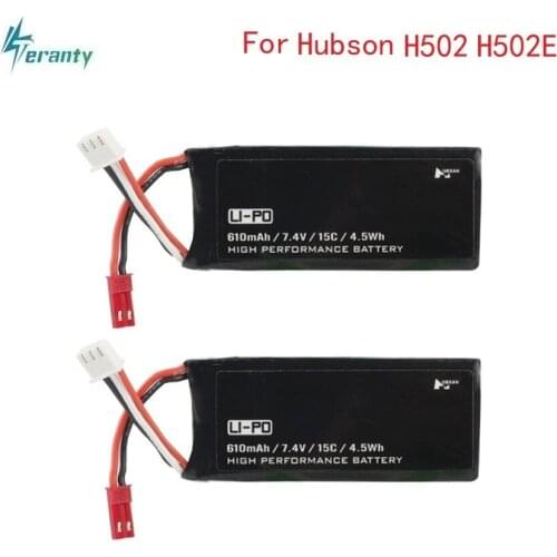 Hot 7.4v 610mah Li-Po Battert for Hubson H502 H502E RC Quadcopter Spare Parts 7.4 V 15c 4.5Wh Battery & Charging Cable Sets 2pcs