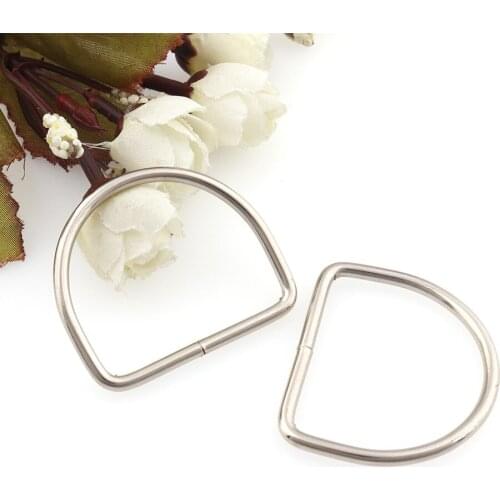 10pcs Metal D rings 40mm（1.6''）Silver Clasp Belt Buckle Leather hardware bra hook Package Sewing Accessories Webbing