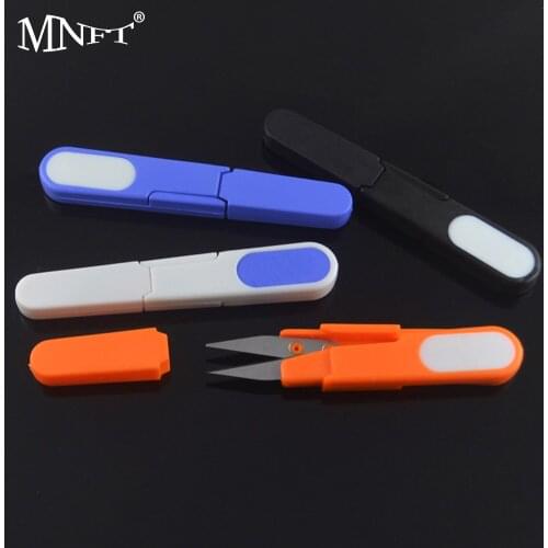 MNFT 8PCS/LOT U Shape Pocket Fishing Scissors With Plastic Cover Multi-function Scissors Line Cutter