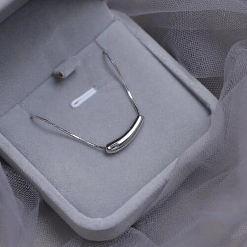 925 Sterling Silver Geometric Charm Necklace For Women Creative Pendant Elegant Party Jewelry dz659