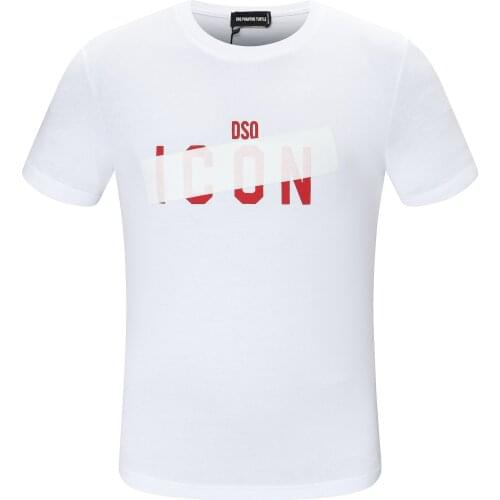 DSQ PHANTOM TURTLE Mens Short Sleeve Logo Series Graphic T-Shirt Men Fashion Print Cotton Tees Breathable Quality Tops D80912