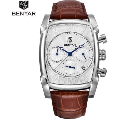 Fashion Sports Chronograph Mens Watches Top Brand Casual Leather Quartz Business Wristswatch Waterproof Watch Relogio Masculino