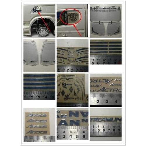 Window/Body/Logo stickers labels remark 1/14 RC Tamiya Sami Tractor Dump Engineering MAN SCA BENZ R620 470 Actros V8 king