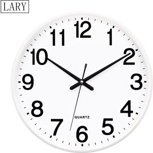 LARY Mute Wall Clock Brief Design Round Quartz Clocks Living Room Home Decor Horloge Circular Wall Watch White Color