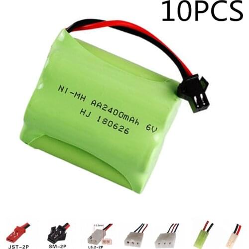 6v 2400mah Ni-MH Battery For Rc toys Cars Boats Guns Truck Tanks Robots nimh 6v Rechargeable Battery AA Battery Pack 10Pcs
