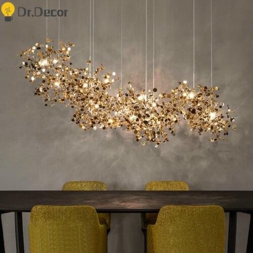 Nordic Luxury Pendant Lights Lighting Stainles Steel Sequins Pendant Lamps Dining Room Living Room Home Decor LOFT Hanging Lamp