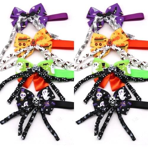 New 60pcs Halloween Dog Accessories Small Dog Bow Tie Skull Pet Supplies Dog Bowties Pet Dog Halloween Decoration Products