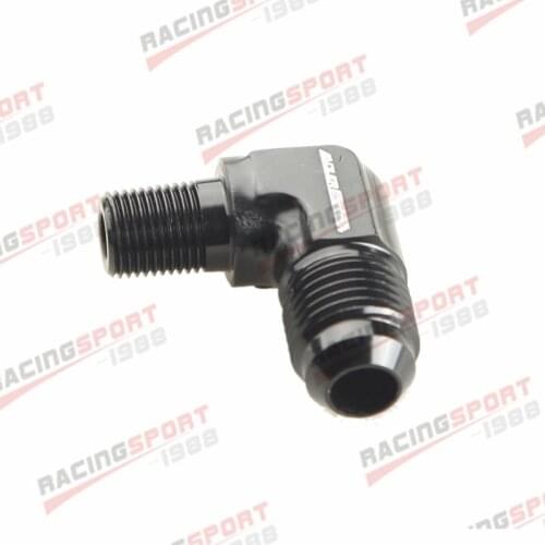 New Aluminum Alloy 90 Degree AN-6 To 1/8" NPT Male Hose Fitting Adapter Black