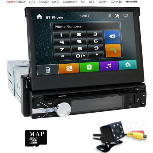 OSSURET 7" Universal Car Stereo GPS Navigation Car DVD Radio Bluetooth Steering Wheel control DAB DVBT USB with free Map card