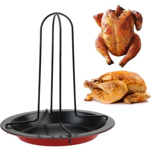 Chicken Roaster Rack Roasting Grill Stand Carbon Steel Non-stick Grilling Tools Kitchen Outdoor BBQ Tools
