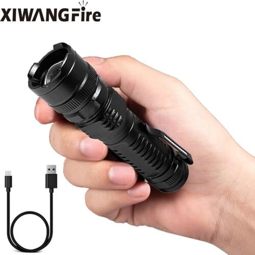 Portable Mini Flashlight Strong Light USB Charging Q5 LED Flashlight Outdoor Long-Range Light Mobile Power Student Flashlight