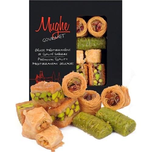 Luxury Baklava Assortment Pistachio Sweet, XSmall Size Hand Made Approx. 12 Pieces, Bitesize Baklawa, Turkish Assortment Baclava