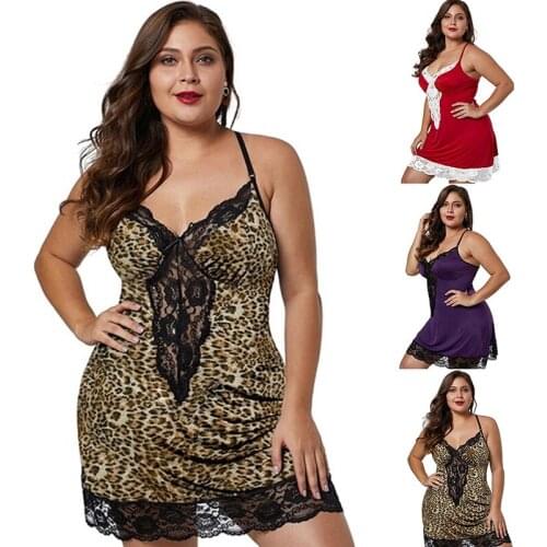 Sexy V-neck Women Lingerie Night Dress Sleeveless Ladies Satin Nightgown Plus Size XL-5XL Lace Sleepwear Nightwear Lingeries