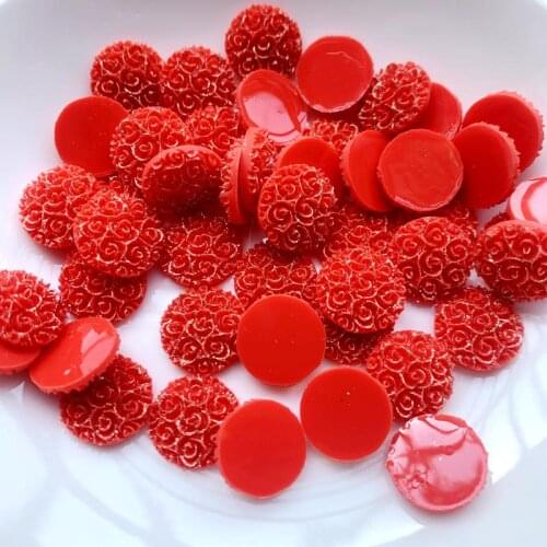 12mm round rose face solid color resin rhinestone for jewelry accessories scrapbooking Resin flatback 100pcs/lot