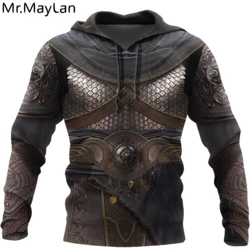 Custom Knight Medieval Armor Mens Hoodie 3D Print Jacket Men Women Knights Templ Harajuku Hoodies Casual Streetwear Sweatshirt