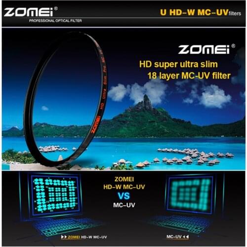 ZOMEI HD 40.5/49/52/55/58/62/67/72/77/82MM Ultra Slim 18 Layers Multi-Coated Pro MCUV Filter lens Protector