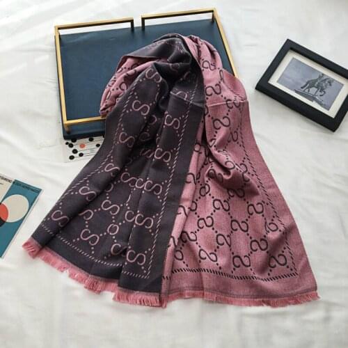 Winter new letter brand imitation cashmere scarf for women fashion double-sided dual-use warm ladies shawl