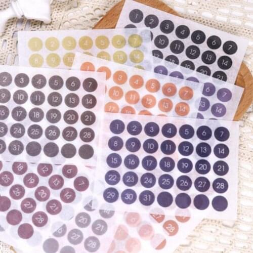 12 Sheets Calendar Sticker Annual Plan Round Number Decoration 365 Days Stickers For 2021 Full Year Agenda Planner Decorations