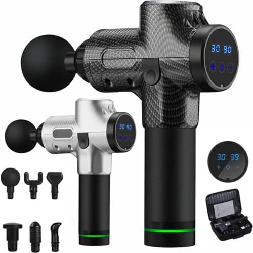 New Massage Gun Electric Muscle Massager LCD Display Fascia Gun For Body Relaxation Massager For Fitness With Portable Bag