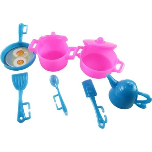 7 Pcs/Set Mini Simulation Kitchenware Furniture Kitchen Cooking Toy Children Gift Kid Play Toys for 12 Inch Doll Accessories