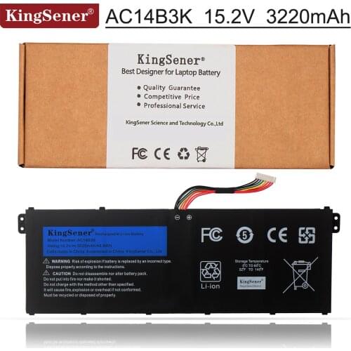 KingSener AC14B3K Laptop Battery For Acer Aspire R5-571T R5-571TG S14 CB3-511 Swift 3 SF314-51 R 11 R3-131T S14 15.2V 3220mAh